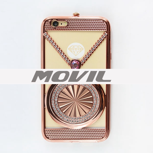 NP-2432 Metal  TPU con el diamante fudna para Apple iPhone 6 plus-2